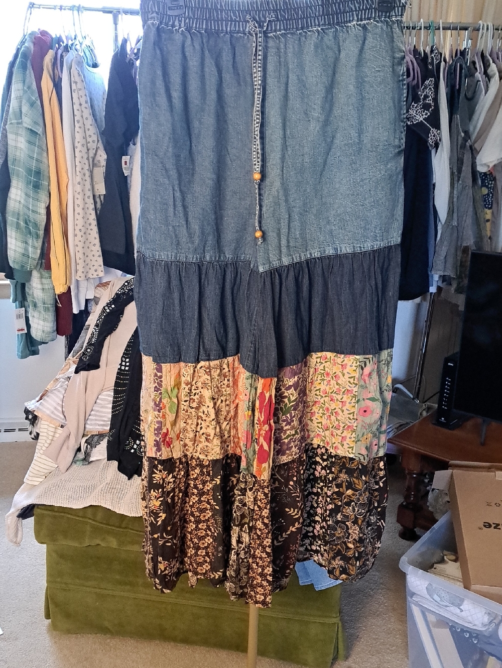 Young Threads Pants XL Strech Waistband Inseam 28" Wide Leg